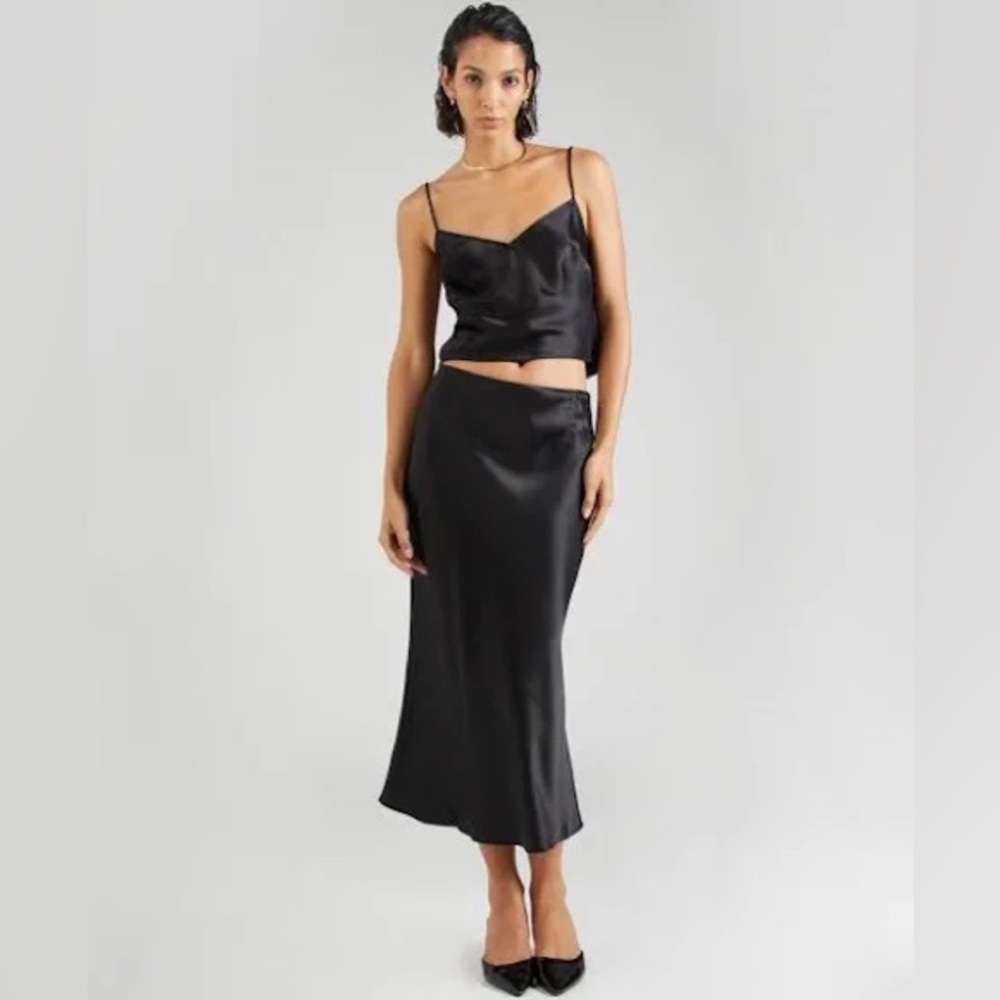STAUD satin skirt